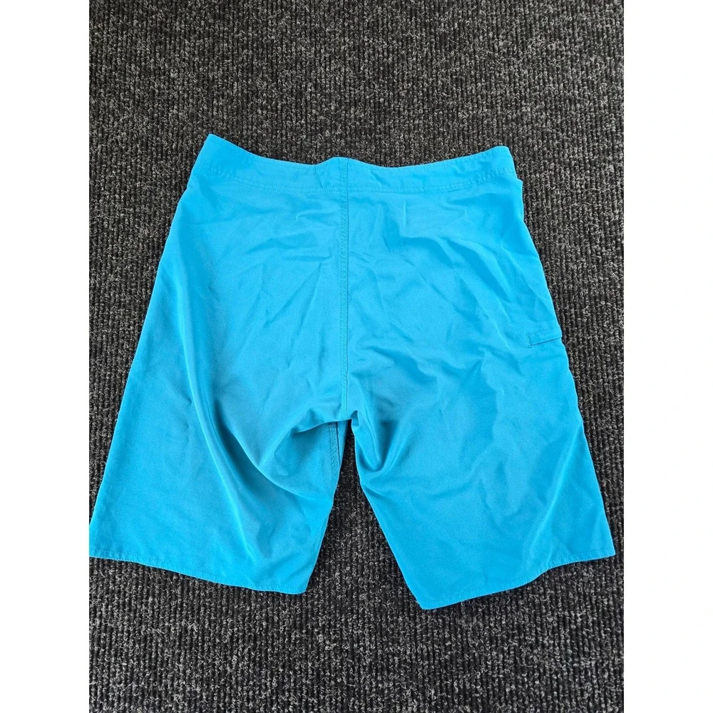 Mens Solid Blue Board Shorts‎ Swim Trunks Size 32 Stretch Quick Dry Beachwear